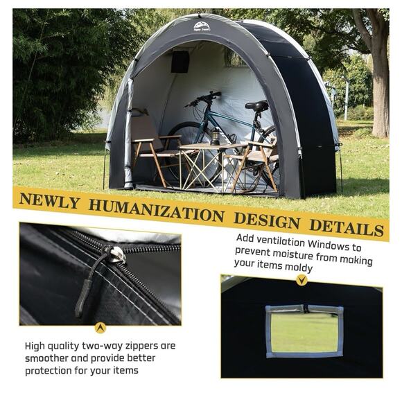 Happy Travel Bike Storage Shed Tent,Outdoor Portable Bicycle Storage Sheds with - Picture 10 of 11
